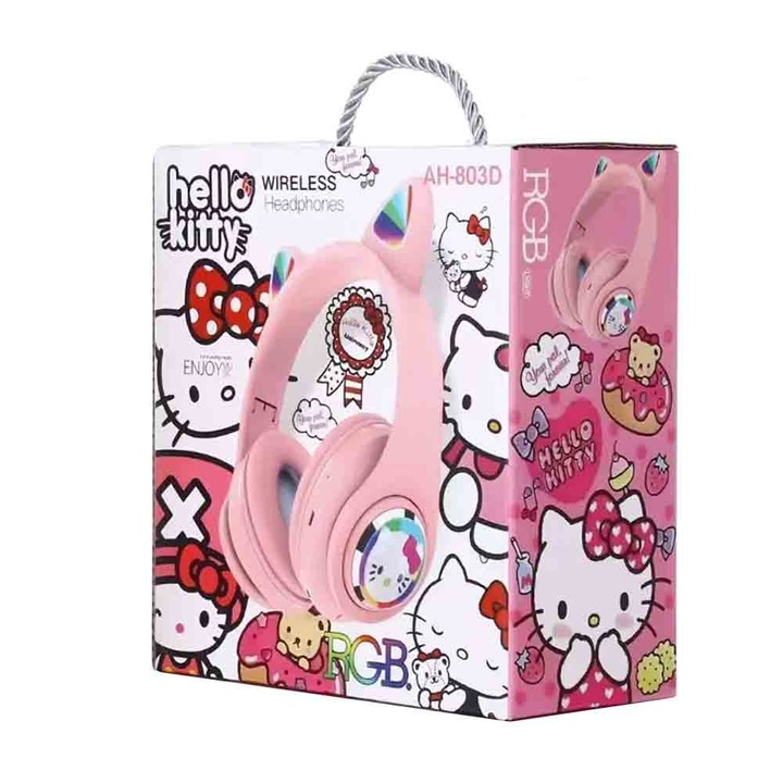 Casti pentru copii, Wireless, Hello Kitty, Roz