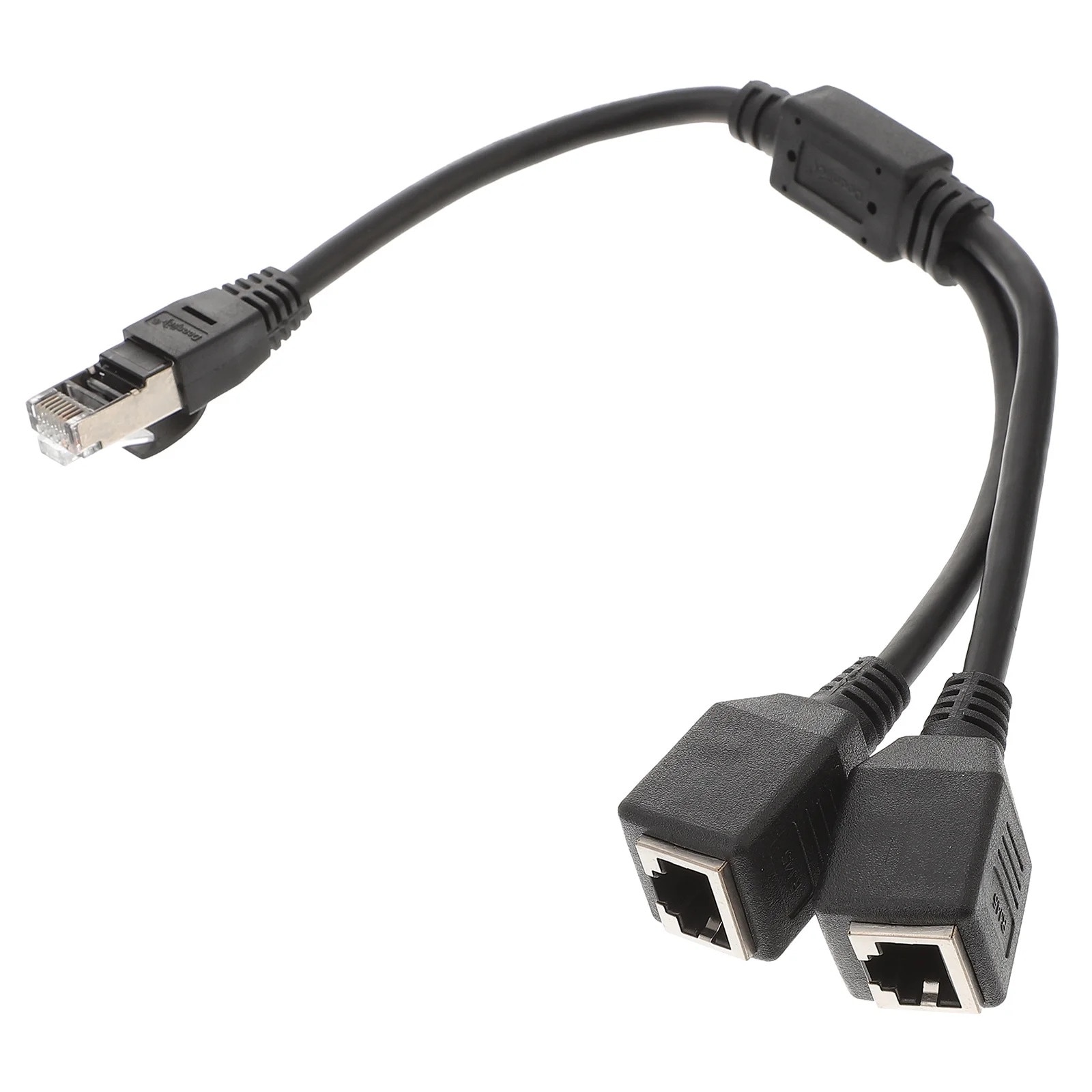 Splitter RJ45 Ethernet, 1 la 2 porturi, negru, 24x4.5x2cm, set 1 Splitter RJ45 Ethernet, 1 la 2 porturi, negru, 24x4.5x2cm, set 1