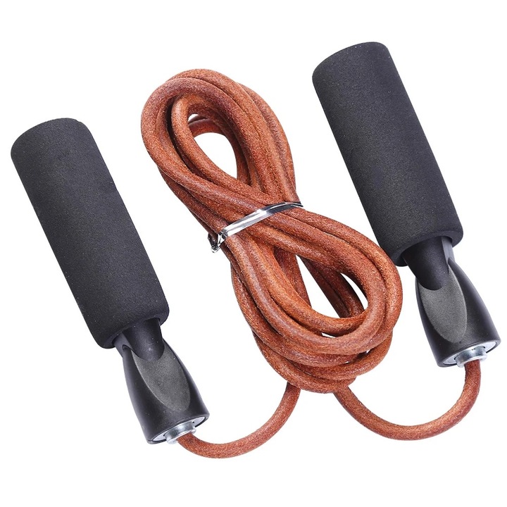 Corzi sarituri, 1 set, ajustabil, material piele de vaca, 270x2x1cm