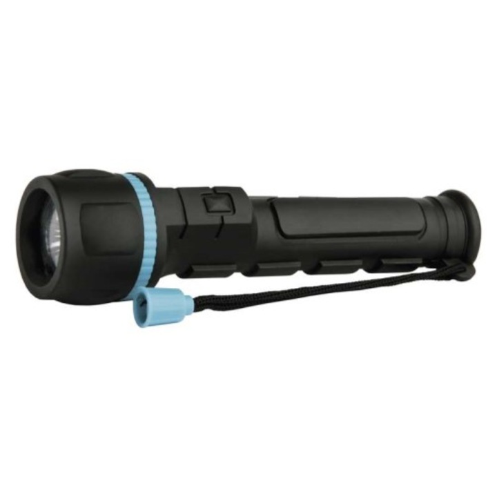 LED Фенер Emos P3861, Черен/Син, 20lm, 35м, 2хAA