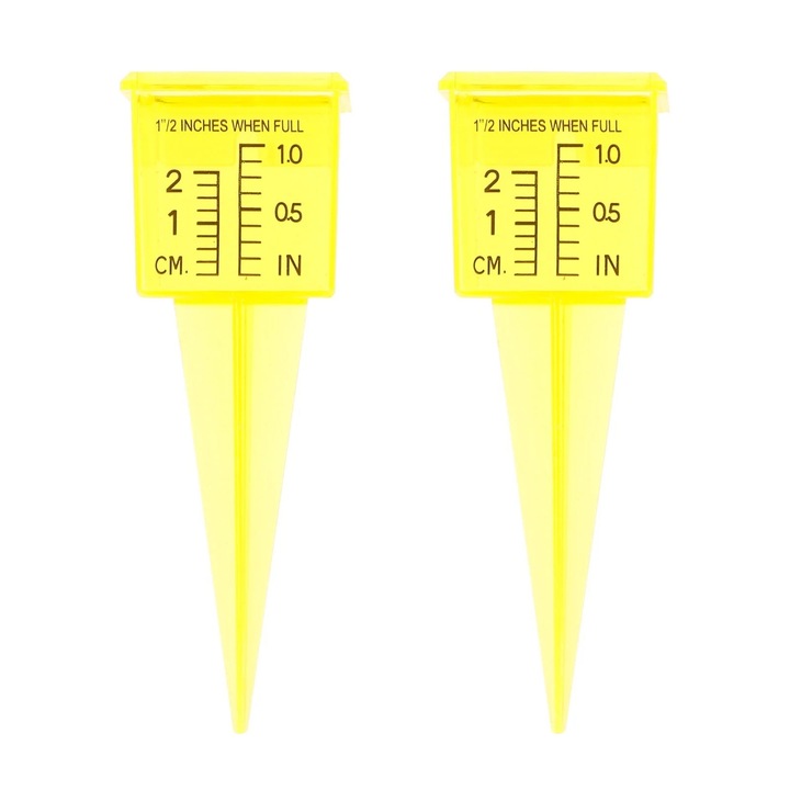 Pluviometru galben, set 2 bucăți, 13,40x4,70x4,30cm, plastic