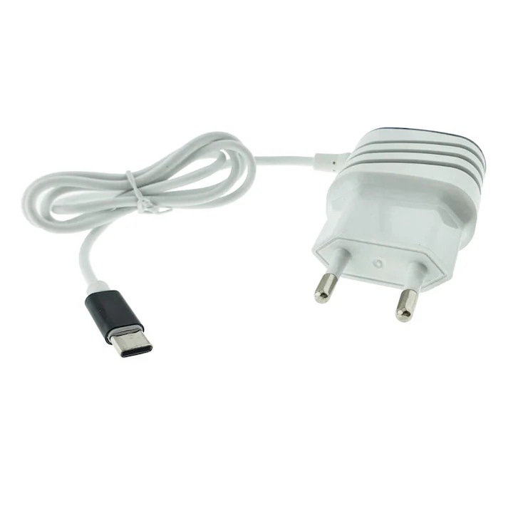 Incarcator pentru telefon 3.1A x2 USB elworld cu cablu USB Tip C tata, negru