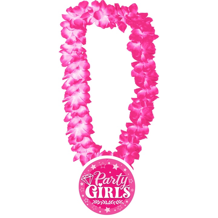 Ghirlanda de flori Hawaii, accesoriu petrecere, roz, party Girls