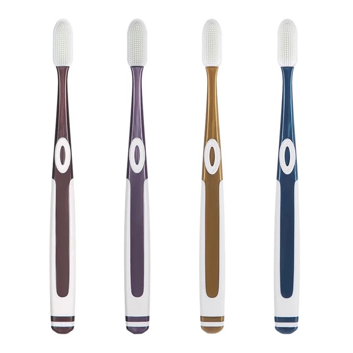 Set 4 Periute de Dinti pentru Adulti, Hipoalergenice, Multicolor, 14x2.5cm