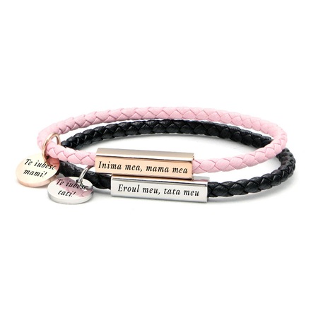 Set cadou pentru mama si tata, bratari personalizate pentru mama si tata, JOYSTOS