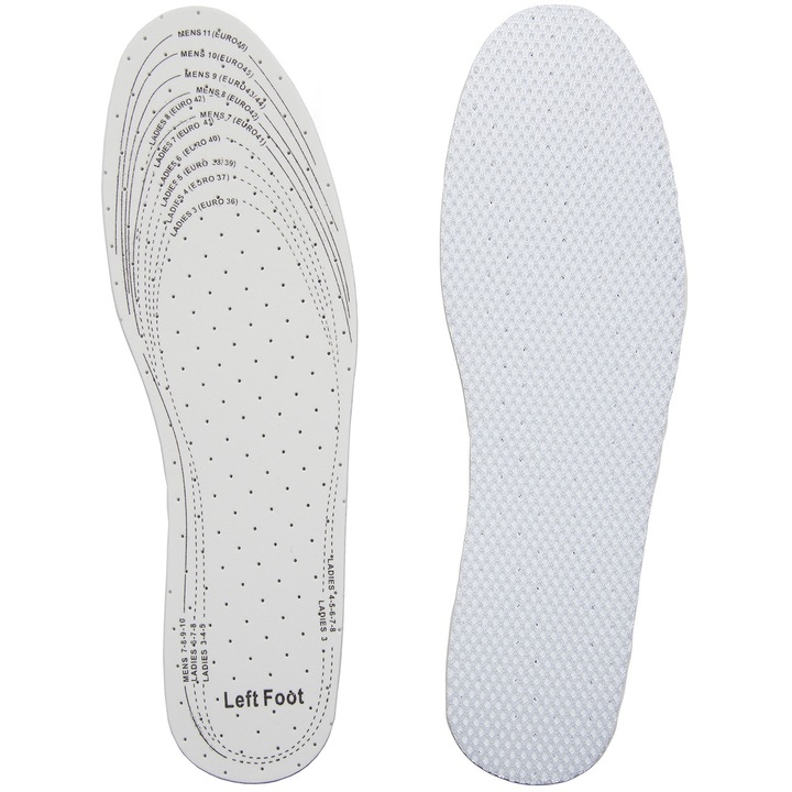 Branturi tip talpici din spuma, anti-transpiratie cu suprafata autoventilata, albe, marime ajustabila 35-45