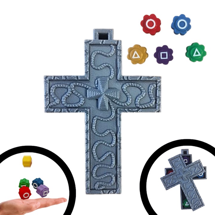 Set mini-joc coreean Squid Game Gonggi, cutie Thanos cu capac, multicolor, plastic, 104x71x20 mm