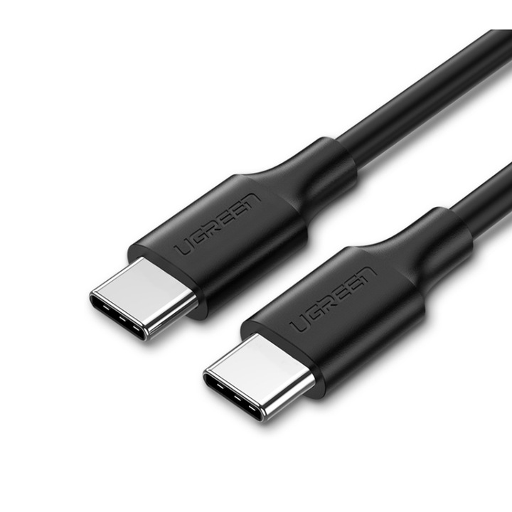 Cablu de date si incarcare rapida UGREEN, 100cm, 60W, 40 MB/s, USB Type-C la USB Type-C, negru