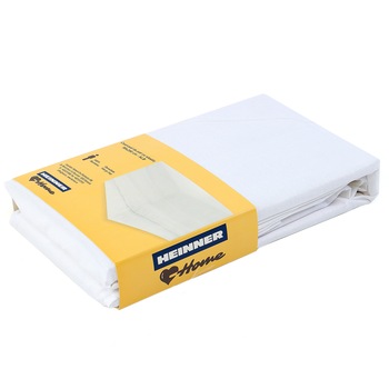Cearceaf de pat cu elastic Heinner Home, 90x200 cm, 100% bumbac, Alb Cearceaf de pat cu elastic Heinner Home, 90x200 cm, 100% bumbac, Alb