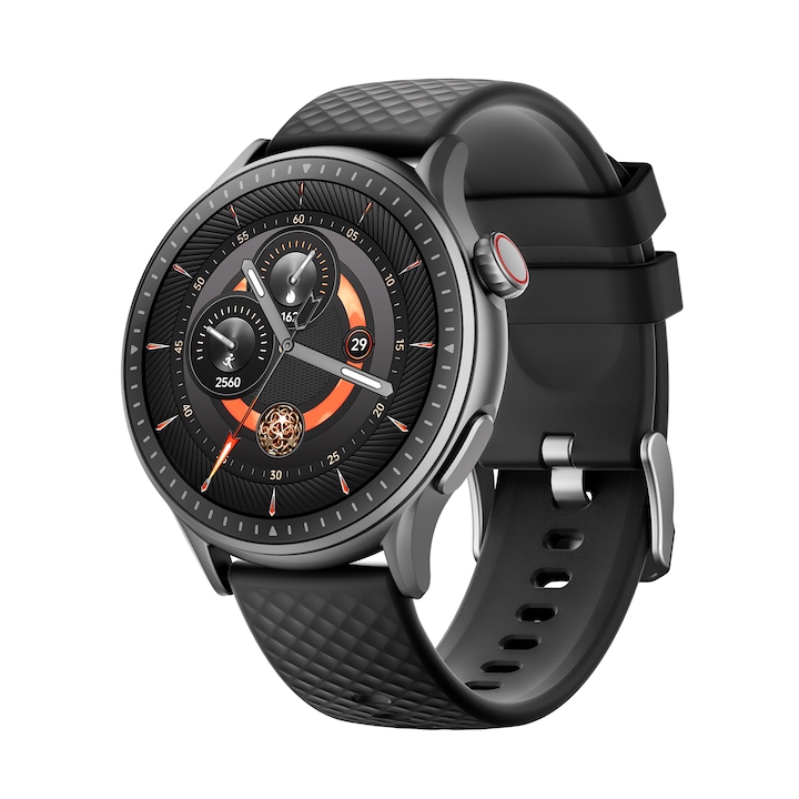 Часовник VALA® GTR3 AMOLED SmartWatch, UltraSlim Case, Bluetooth Calling FULL Touch Fitness Tracker, Мониторинг на сърдечната честота, SpO2 оксиметър, Известия за обаждания/социални медии, 7-15 дни живот на батерията, Черен