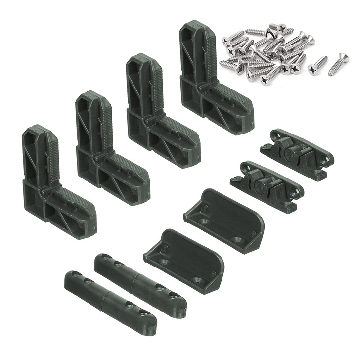 Set accesorii plasa tantari SOLIDON®, pentru fereastra, 10 piese, gri antracit