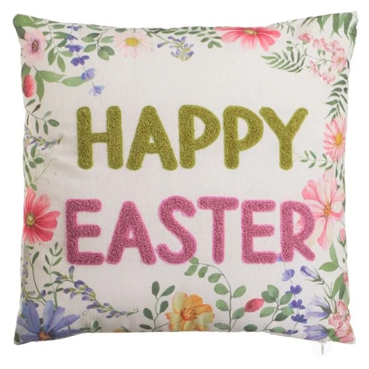 Perna Decorativa de Paste cu Model Brodat "Happy Easter" 40x40cm