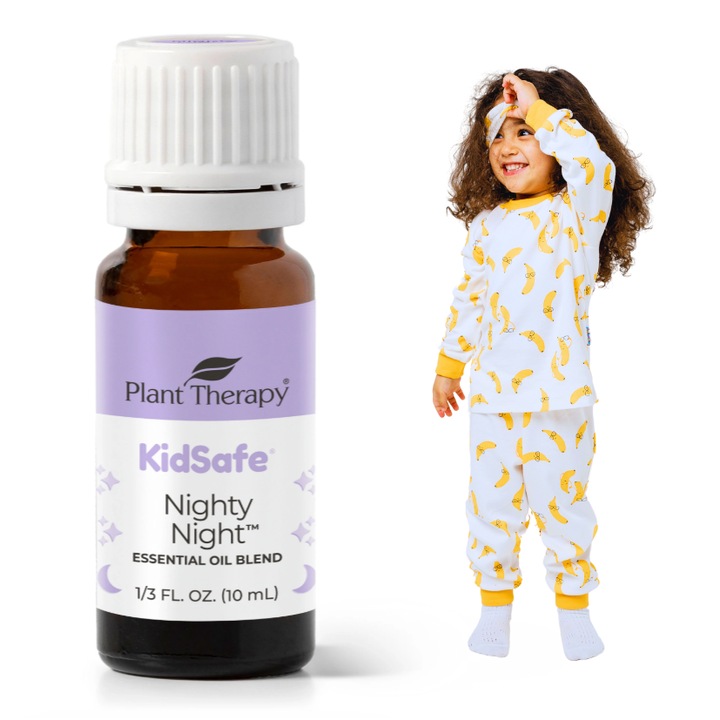 Ulei Esential, Lavanda, Musetel, Mandarina Verde, Somn, Relaxare, Nighty Night, pentru copii, 100% pur, Plant Therapy, 10 ml
