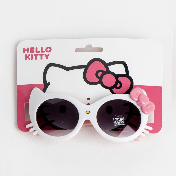 Ochelari soare premium, pentru fete Hello Kitty Alb