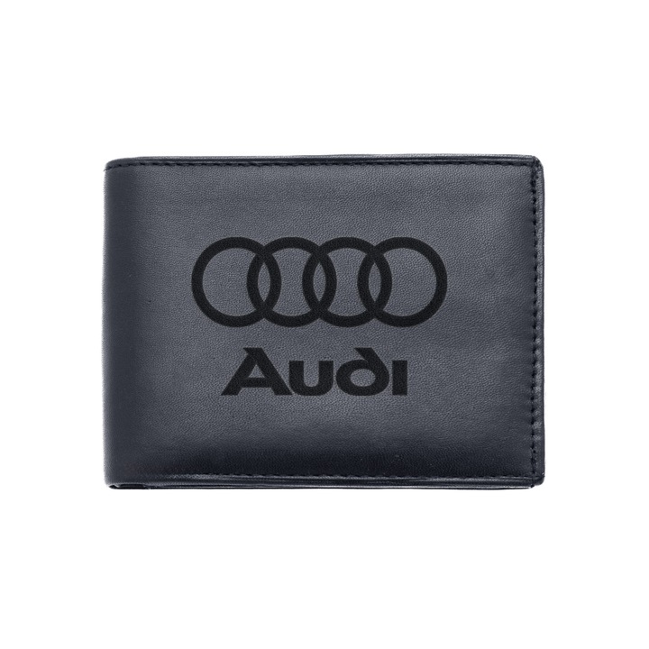 Portofel barbati negru din piele naturala - Audi