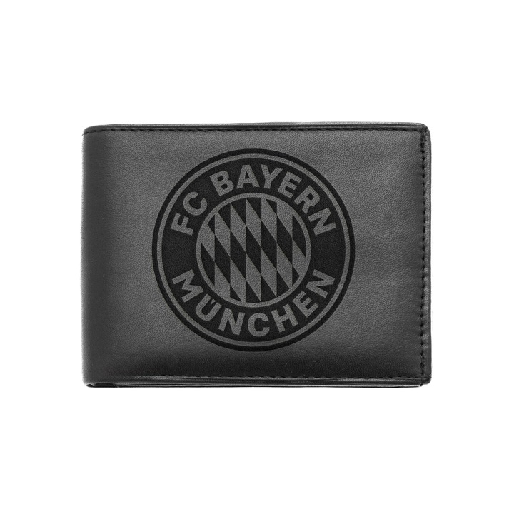 Portofel barbati negru din piele naturala - FC Bayern Munchen