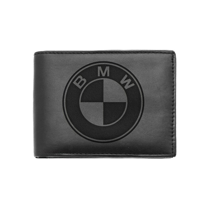 Portofel barbati negru din piele naturala - BMW
