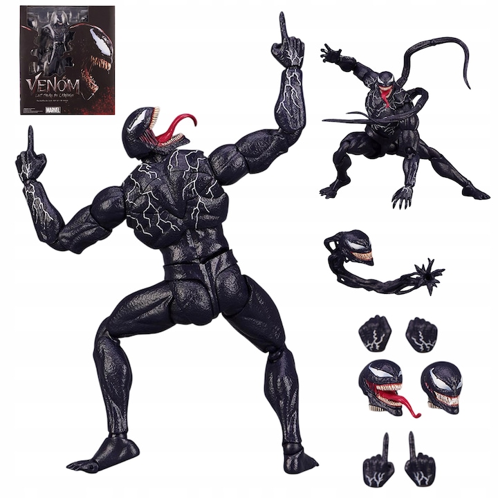 Фигура Lynker Venom 2, PVC, черна, 20 см, със сменяеми глави и ръце