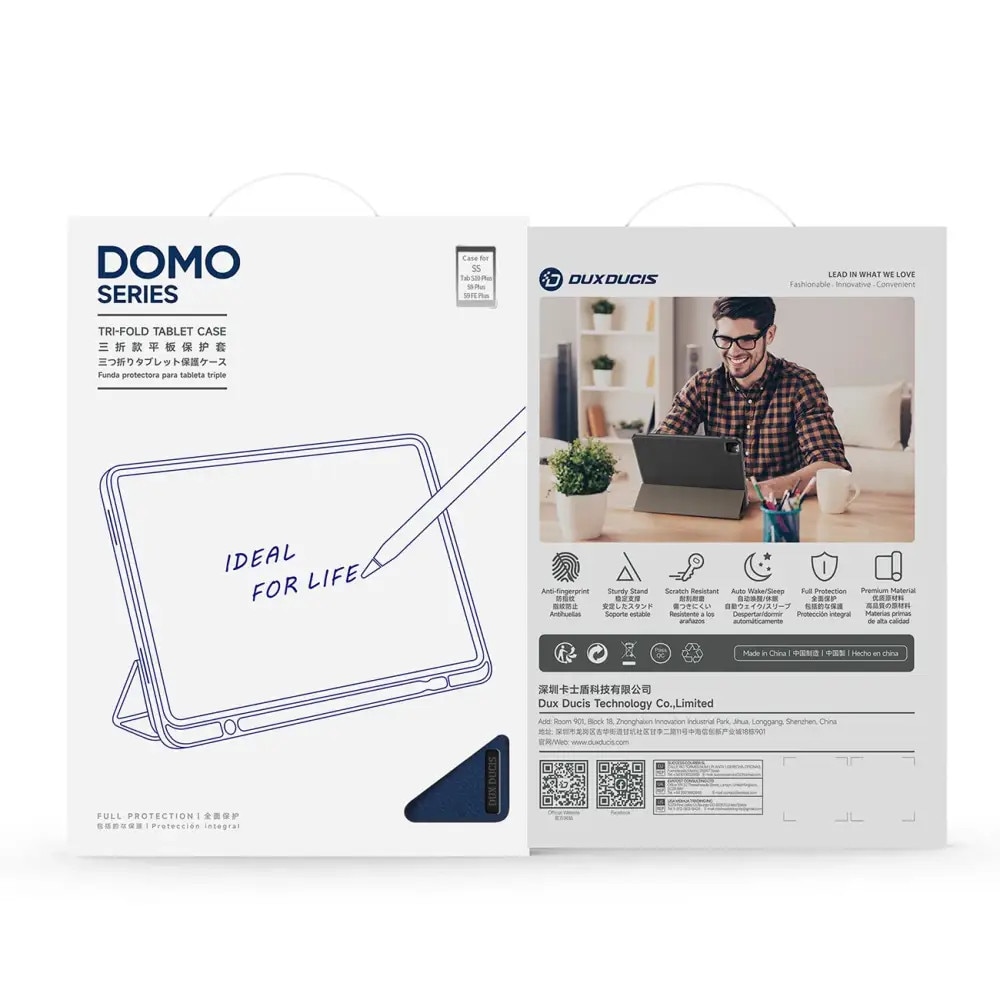 Husa tableta Dux Ducis Domo pentru Galaxy Tab S10 Plus/S9 Plus/S9 FE Plus, albastru inchis