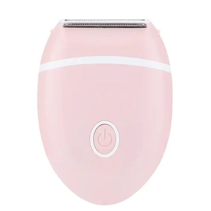 Epilator electric TREXORA, mini, portabil, roz, pentru utilizare pe piele uscata, cu cap detasabil, 9x7x6cm