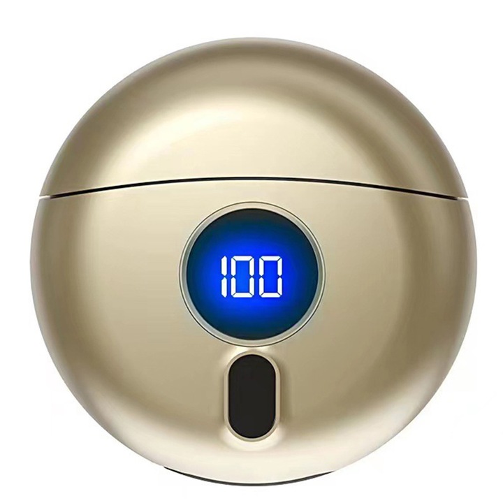 Aparat de ras electric TREXORA, forma de farfurie zburatoare, USB reincarcabil, culoare auriu