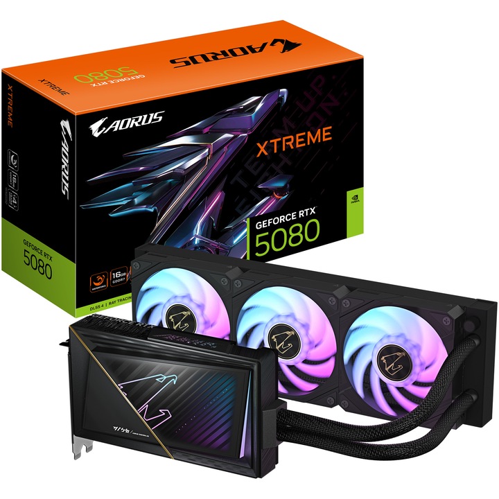 GIGABYTE AORUS GeForce RTX™ 5080 XTREME WATERFORCE videokártya, 16GB GDDR7, 256-bit
