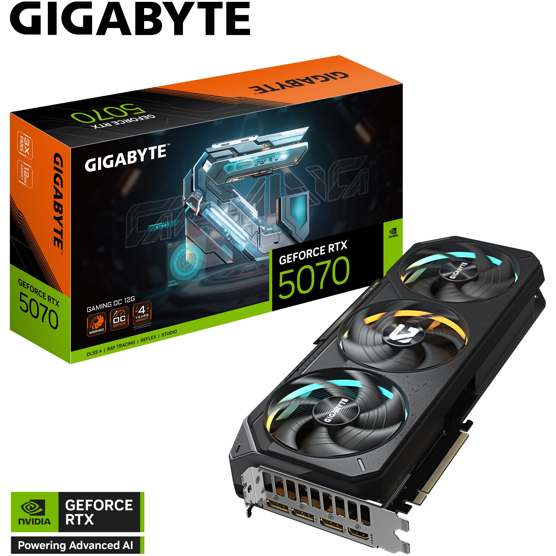 Placa video GIGABYTE GeForce RTX™ 5070 GAMING OC, 12GB GDDR7, 192