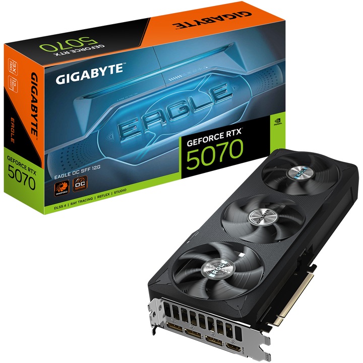 Видеокарта GIGABYTE GeForce RTX™ 5070 EAGLE OC SFF, 12GB GDDR7, 192-bit