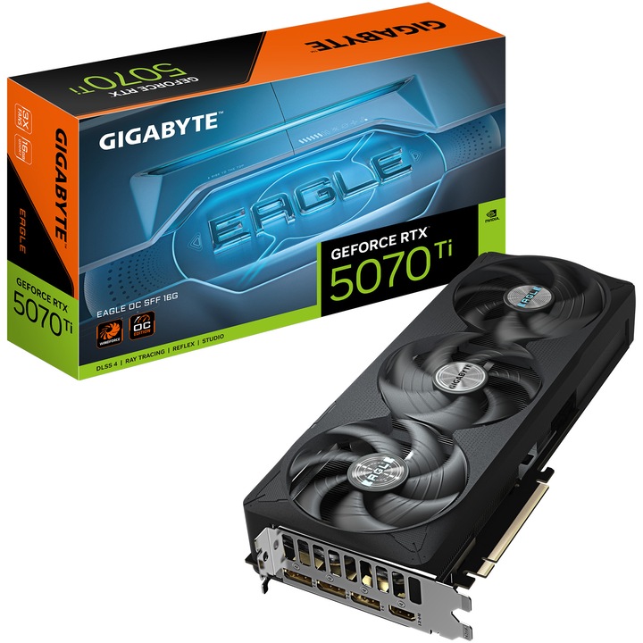 Видео карта GIGABYTE GeForce RTX™ 5070 Ti EAGLE OC SFF, 16GB GDDR7, 256-bit