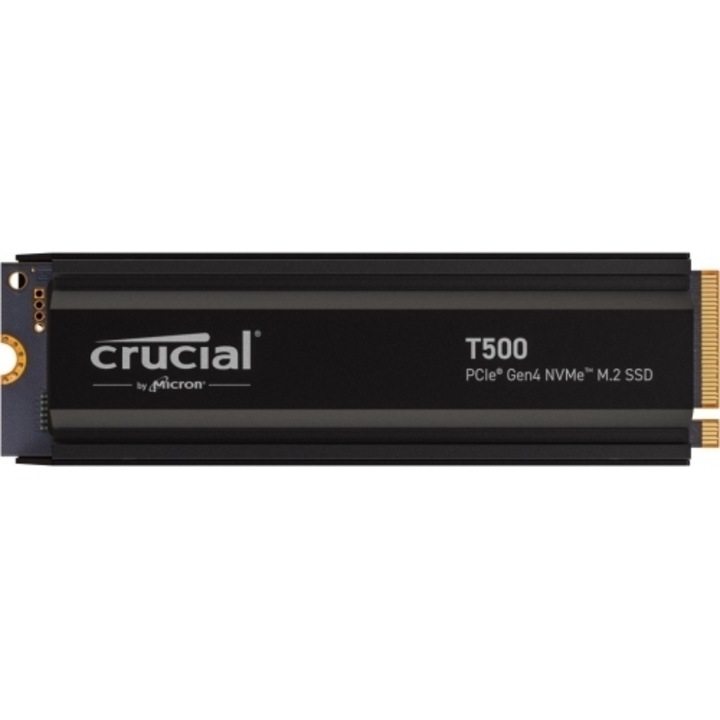 SSD Crucial T500, Радиатор, 4TB, PCI Express 4.0 x4, M.2 2280