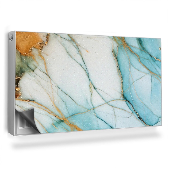 Magnet decorativ pentru calorifer, Wallfluent, Marmura eleganta, Bej turcoaz, 110 x 60 cm, 010220260020000282333