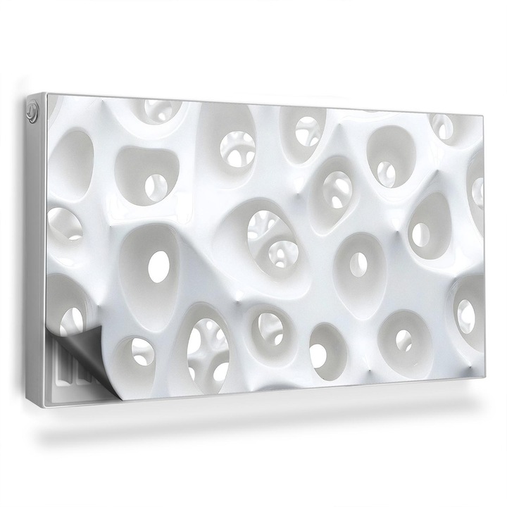 Decor radiator, Wallfluent, Prim-plan al structurii ajurate, Gri, 110 x 60 cm, 010220260020000282406