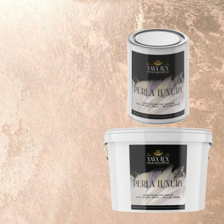 Pachet 2.5 L + 1 L, Vopsea Decorativa de Lux, Perla Luxury Roz Prafuit 2.5 Litri Plus 1 Litru