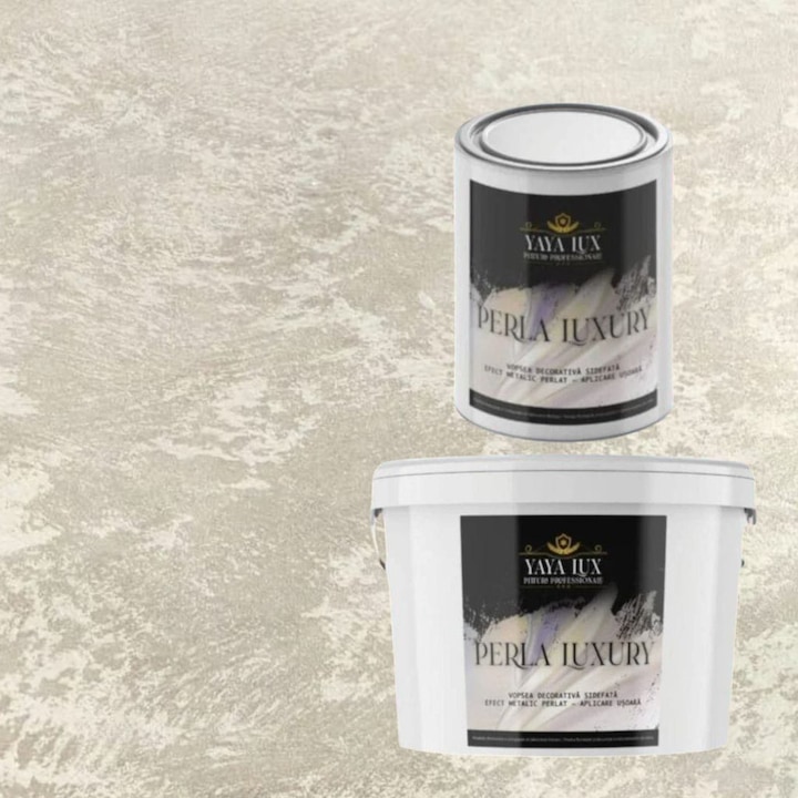 Pachet 2.5 L + 1 L, Vopsea Decorativa de Lux, Perla Luxury Bej Deschis 2.5 Litri Plus 1 Litru