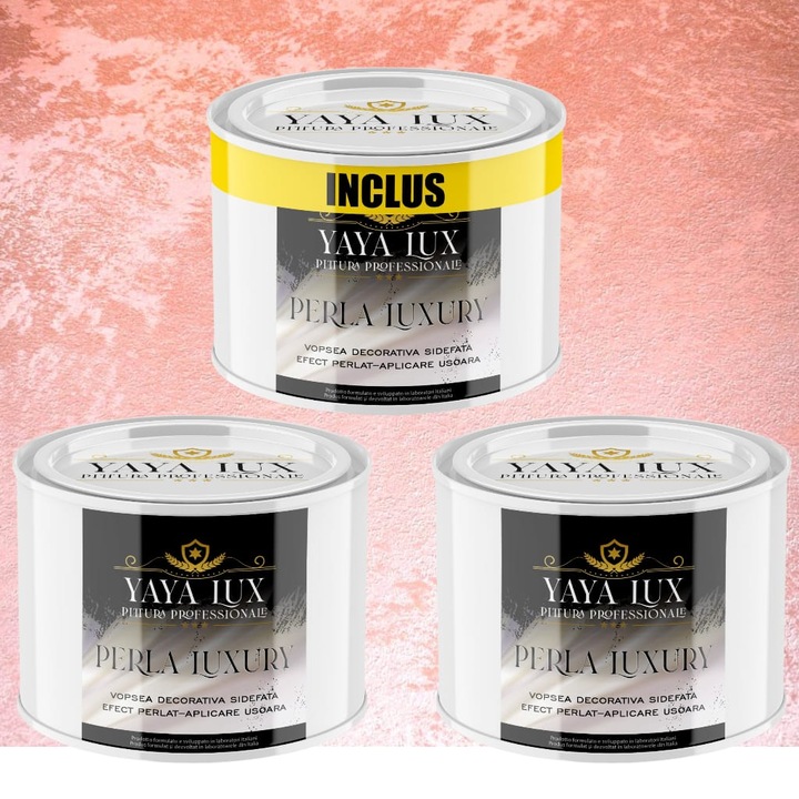 Pachet 2 + 1, Vopsea Decorativa de Lux, Perla Luxury Sunset 2 X 0.5 Litri Plus 0.5 Litri