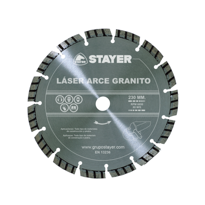 Disc diamantat 115mm Stayer, H10, pentru tăiere granit, set