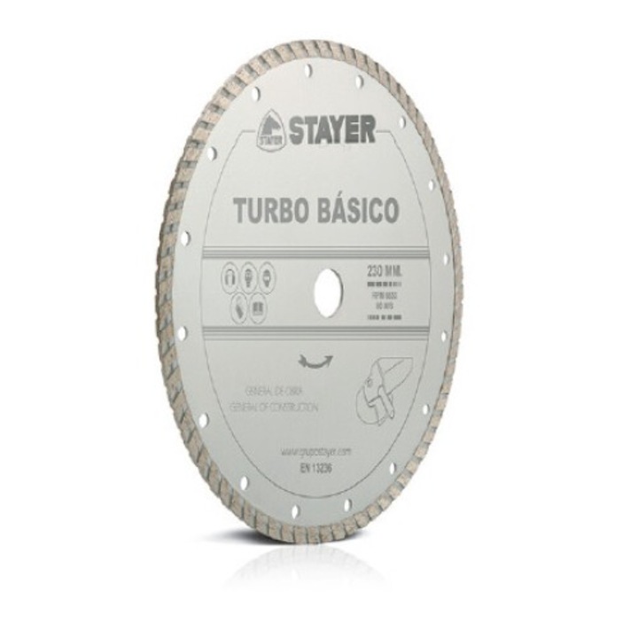 Disc diamantat Stayer 115mm, 7mm, pentru taierea materialelor ceramice, turbosuprafata, diametru interior 22.2mm