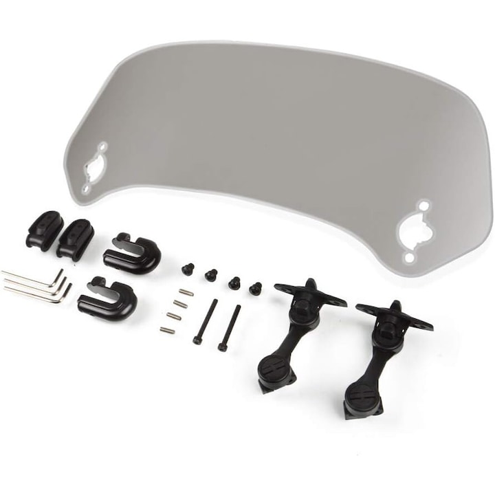 Univerzális motorkerékpár szélvédő, WALALLA, 28cm, szürke, állítható, könnyen szerelhető