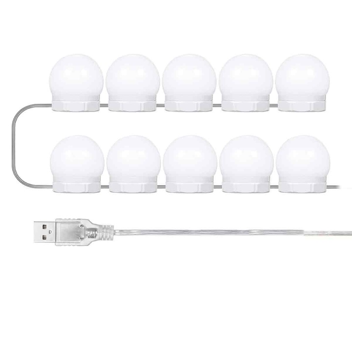 LED lámpa tükörhöz, Enforose, szabályozható, 4.2x4cm, sokoldalú felhasználás