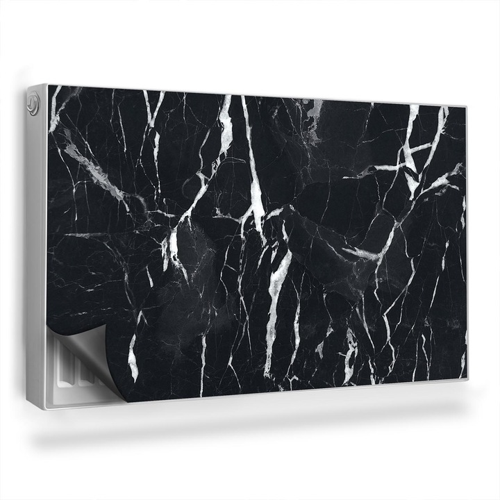 Capac decorativ pentru calorifer, Wallfluent, Marmura inchisa, Gri, 100 x 60 cm, 010220260010000013336