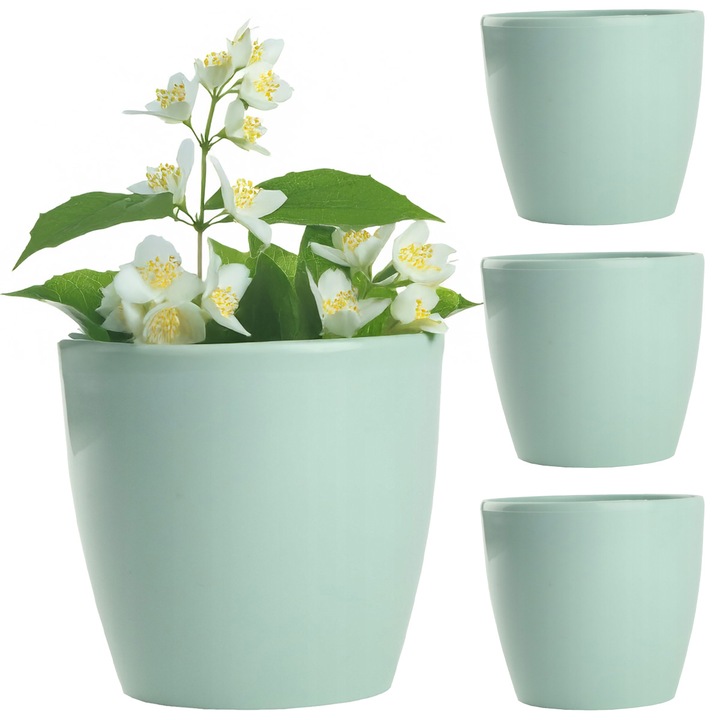 Set 4x ghiveci Matilda 20x18cm, Viking, Verde