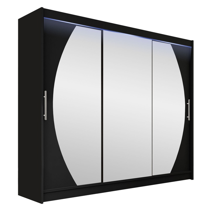 Dulap Dasto V cu Iluminat, MIRJAN24, negru, 58x250x215 cm