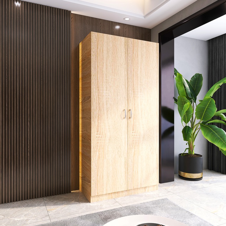 Dulap MIRCO cu rafturi, 200x60x50cm, Culoare Sonoma, Pal 18mm