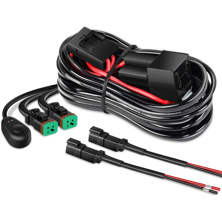 Instalatie electrica pentru proiectoare off-road cu doua iesiri si doua mufe proiectoare