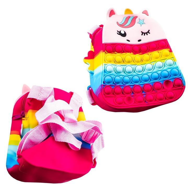 Anti-stressz szilikon hátizsák gyerekeknek, egyszarvú mintás