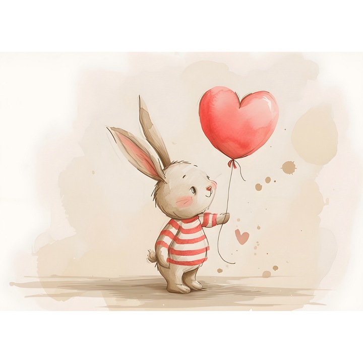 Tablou camera copil print pe canvas " Baloon bunny" N_thp_LV 9 60x40 cm