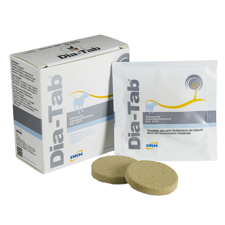 Supliment nutritiv pentru ameliorarea diareii la caini, Dia-Tab, 6 tablete
