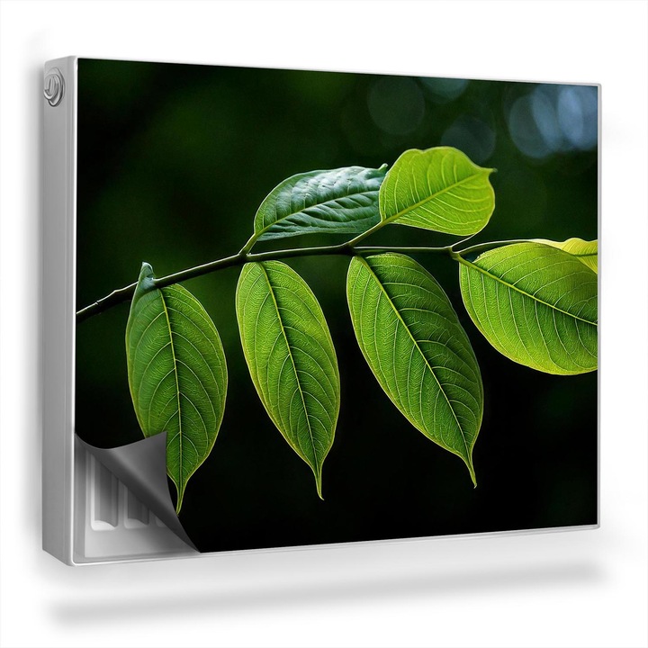 Magnet decorativ pentru calorifer, Wallfluent, Ramura Verde II, Verde, 80 x 60 cm, 010220260030000282326