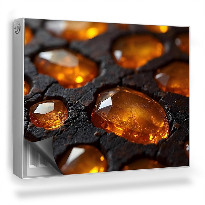 Covoras decorativ pentru calorifer, Wallfluent, Diamante in lava, Portocaliu, 80 x 60 cm, 010220260030000282487