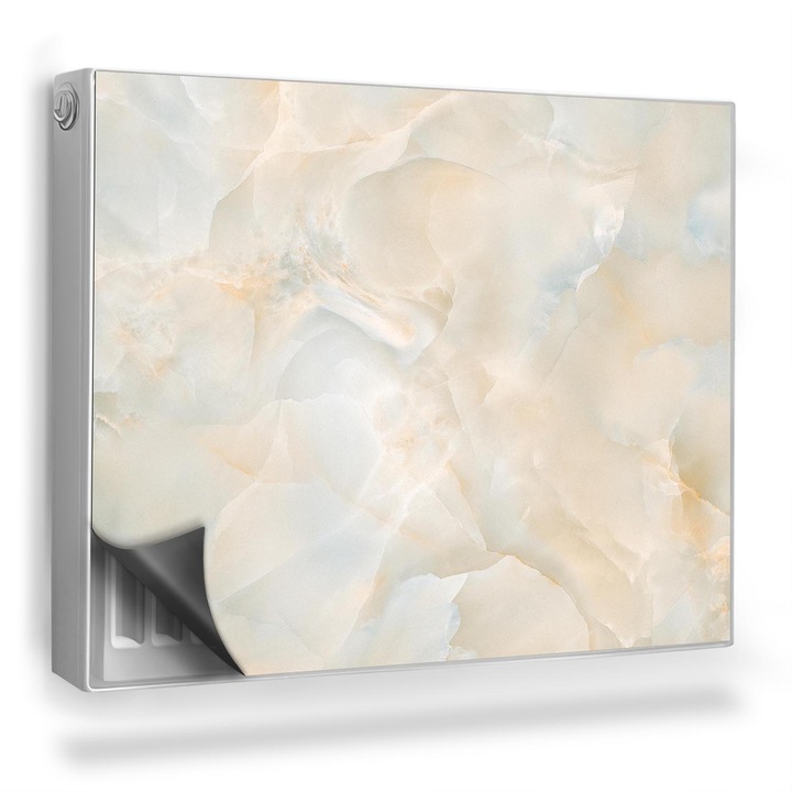 Capac decorativ pentru calorifer, Wallfluent, Structura de marmura, Crem, 80 x 60 cm, 010220260030000282606